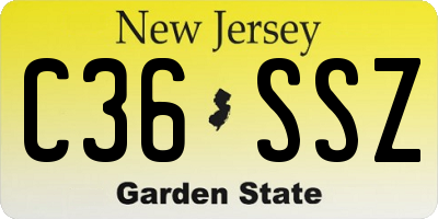 NJ license plate C36SSZ