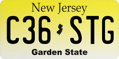 NJ license plate C36STG
