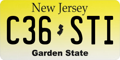 NJ license plate C36STI