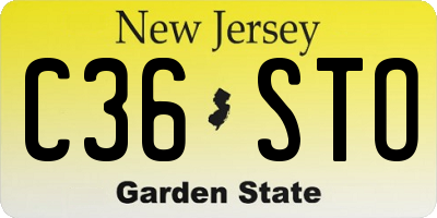 NJ license plate C36STO