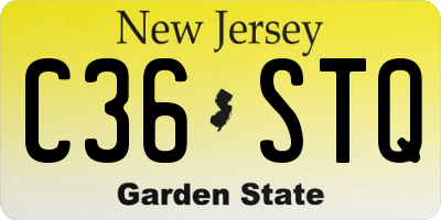 NJ license plate C36STQ