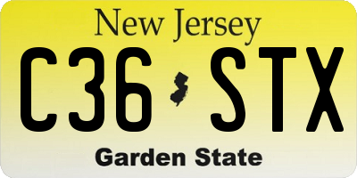 NJ license plate C36STX