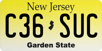 NJ license plate C36SUC