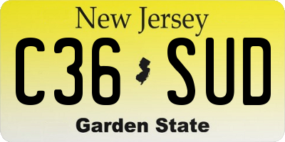 NJ license plate C36SUD