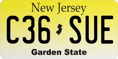 NJ license plate C36SUE