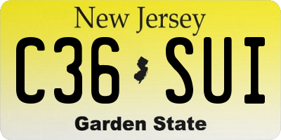 NJ license plate C36SUI