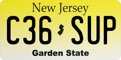 NJ license plate C36SUP