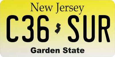 NJ license plate C36SUR