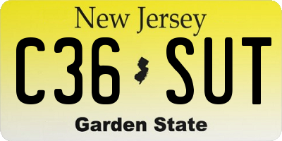 NJ license plate C36SUT