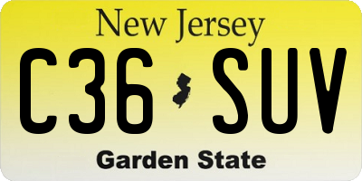 NJ license plate C36SUV