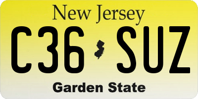 NJ license plate C36SUZ