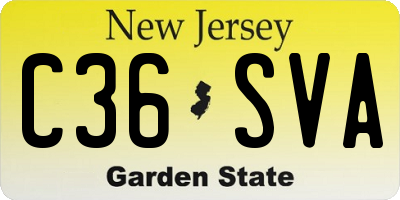 NJ license plate C36SVA