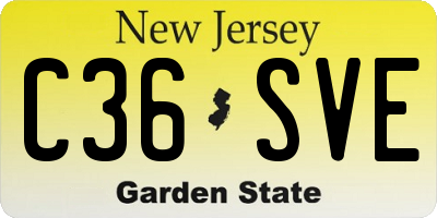 NJ license plate C36SVE
