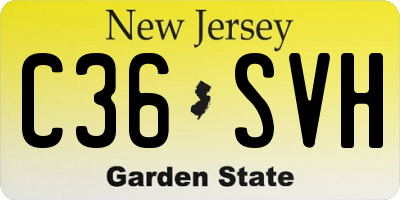 NJ license plate C36SVH