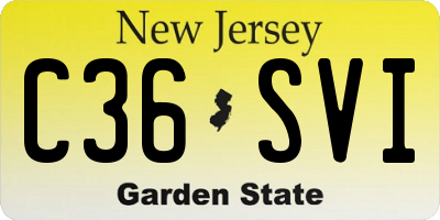 NJ license plate C36SVI