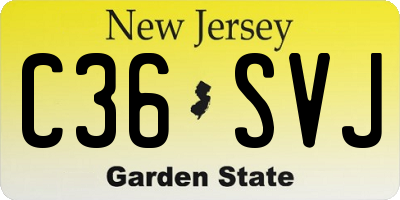 NJ license plate C36SVJ
