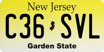 NJ license plate C36SVL