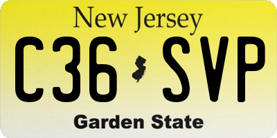 NJ license plate C36SVP
