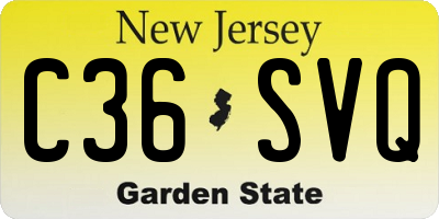 NJ license plate C36SVQ