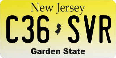 NJ license plate C36SVR