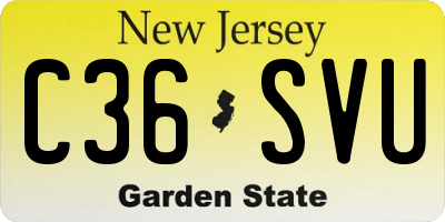 NJ license plate C36SVU