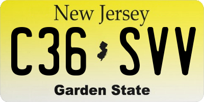 NJ license plate C36SVV