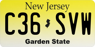 NJ license plate C36SVW