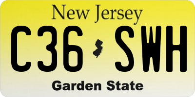 NJ license plate C36SWH