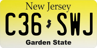 NJ license plate C36SWJ