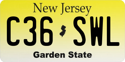 NJ license plate C36SWL