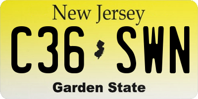 NJ license plate C36SWN