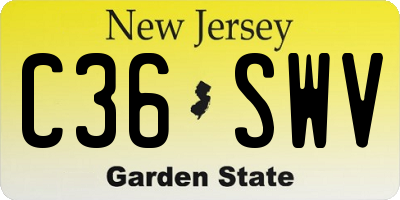 NJ license plate C36SWV