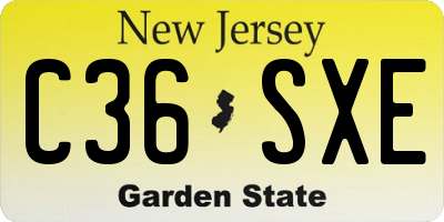 NJ license plate C36SXE