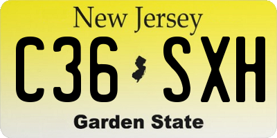 NJ license plate C36SXH
