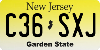 NJ license plate C36SXJ