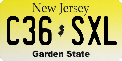 NJ license plate C36SXL