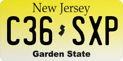 NJ license plate C36SXP