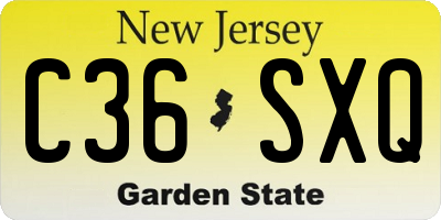 NJ license plate C36SXQ