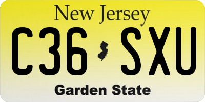 NJ license plate C36SXU