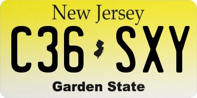 NJ license plate C36SXY