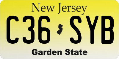 NJ license plate C36SYB