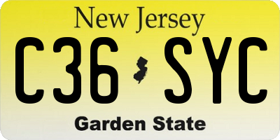 NJ license plate C36SYC