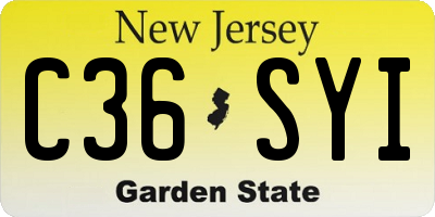 NJ license plate C36SYI