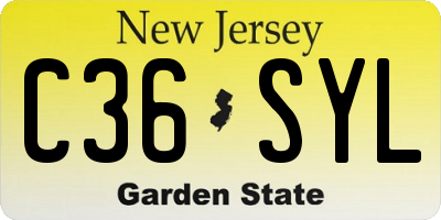 NJ license plate C36SYL