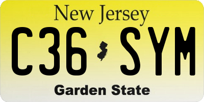 NJ license plate C36SYM