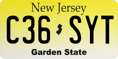 NJ license plate C36SYT