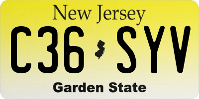 NJ license plate C36SYV