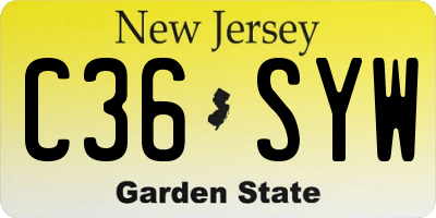 NJ license plate C36SYW