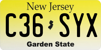 NJ license plate C36SYX