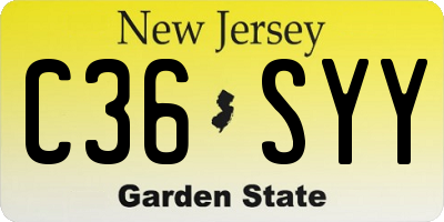 NJ license plate C36SYY